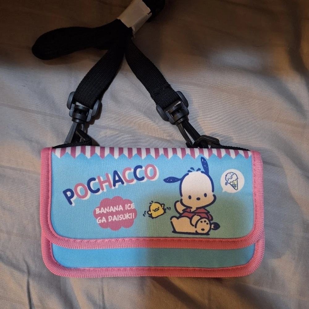 Pochacco Kids Shoulder Bag Blue and Pink Puppy